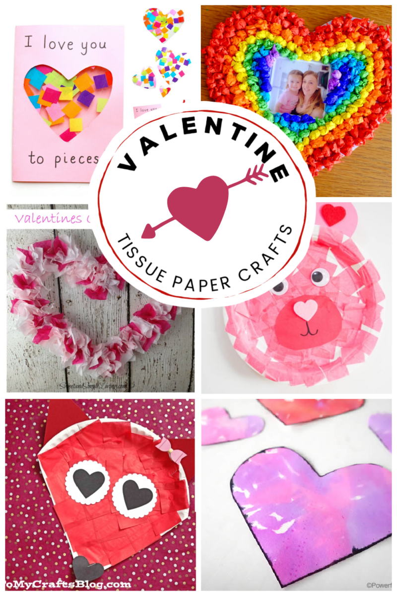 Tissue Paper Crafts for Valentine's Day Preschool Arts and Crafts