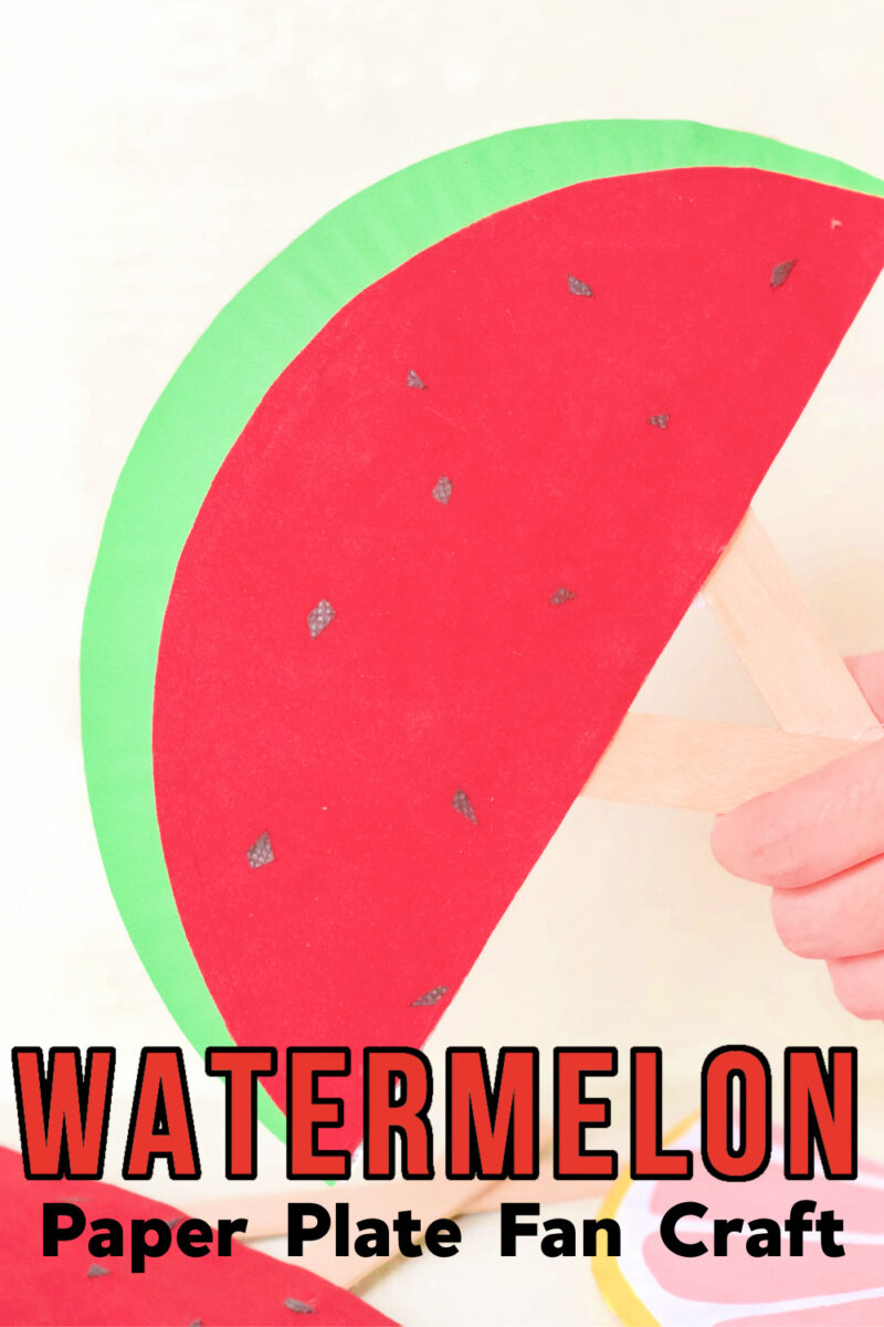 Watermelon Paper Fan Craft - Preschool Arts and Crafts